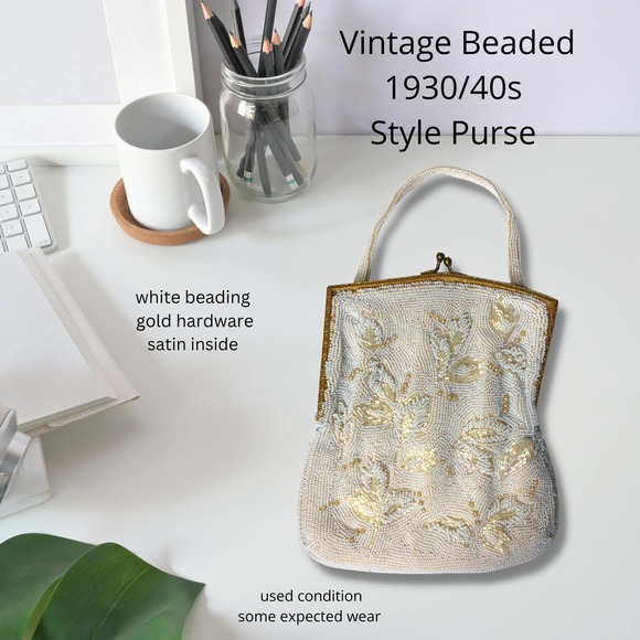 Vintage Handbags - Vintage Beaded Clutch Purse 1920s Style | Downtown Abby, Great Gatsby Fashion